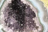 Purple Amethyst Geode With Polished Face - Uruguay #87449-1